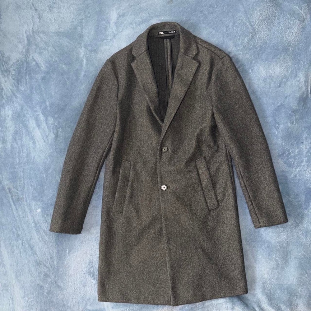 Zara Gray Wool Blend Coat